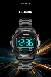 SKMEI 2127 Top Brand Stainless Steel Chrono Electronic Sports Watches Mens Waterproof Digital Wristwatch Alarm Date Week Clock 2127