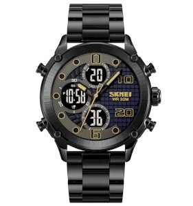 Skmei 1975 Fashion Men Luxury Sport Stainless Steel Band Digital Watchesjam Tangan Meters Water Resistance