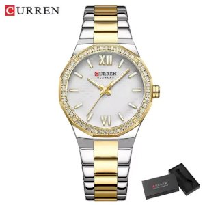 Curren 9103 CH For Women - Gold White